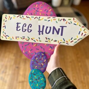 Egg Hunt Metal Stake Sign